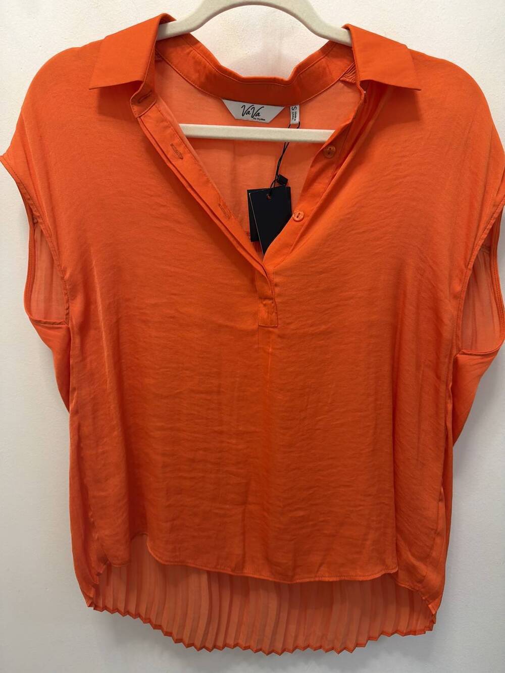 NEW VAVA women's back pleating top in orange